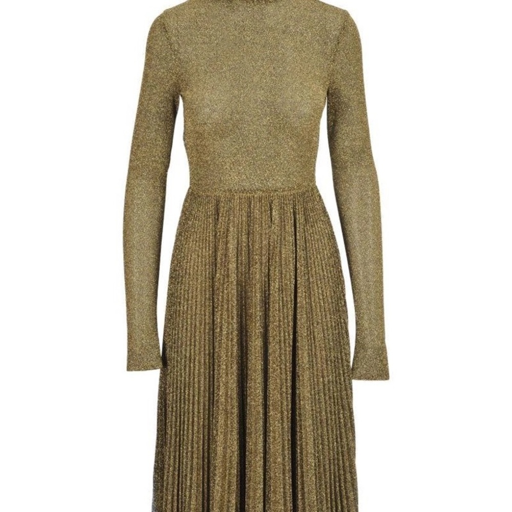 Philosophy Di Lorenzo Serafina Dress Laminato In Gold Silver